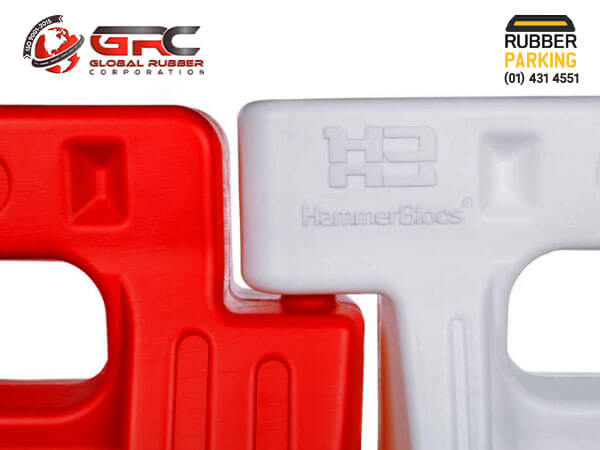 Barrera vial Hammer Blocs New Jersey HDPE rellenable color rojo