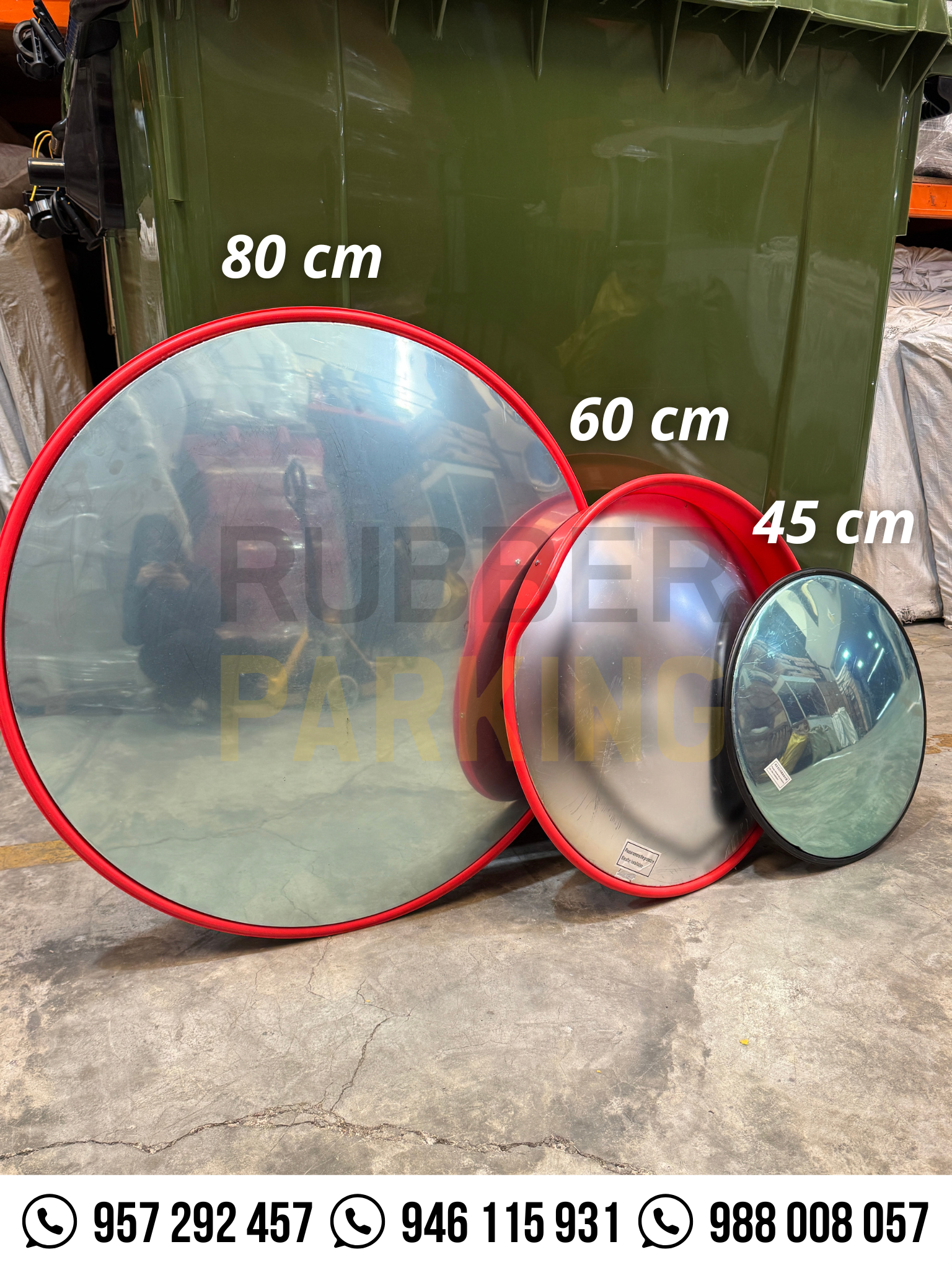 Espejo convexo panorámico de policarbonato para estacionamientos.