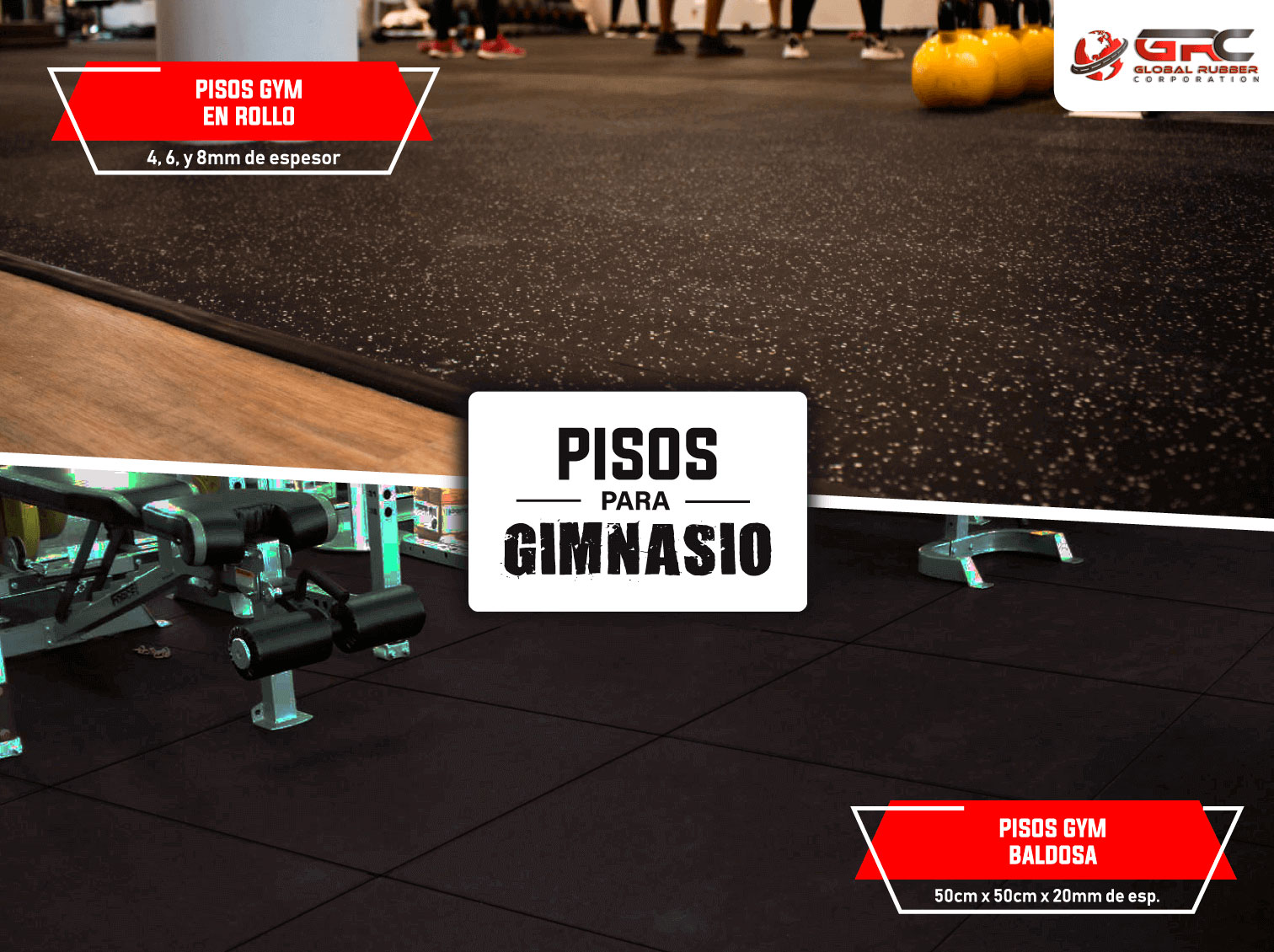 Pisos de Gimnasio Perú – rollo, losetas interlock, baldosas de goma